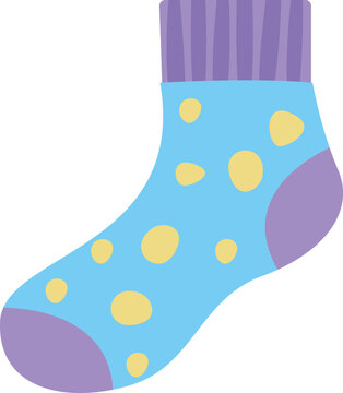 Cute colorful sock illustration. Clothing fashion cartoon design.