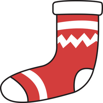 Cute colorful sock illustration. Clothing fashion cartoon design.