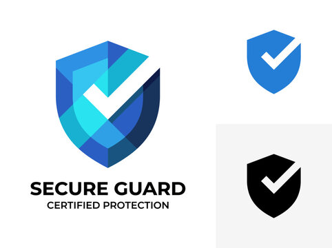 This modern shield logo design symbolizes trust and security, representing a brand that specializes in certified protection services for individuals and businesses alike.
