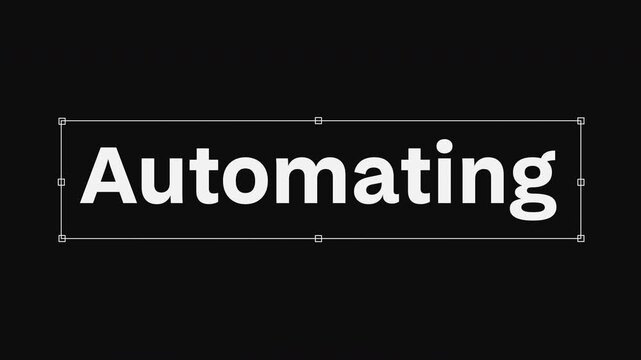 Animated text reveal with cursor and pill shape on black background