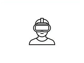 Fototapeta premium Virtual reality, VR headset, futuristic tech, gaming icon