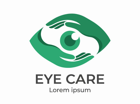 An eye care logo showcasing a hand gently cradling an eye depicts nurturing and compassion, perfect for a health-focused brand wanting to convey care and trust.