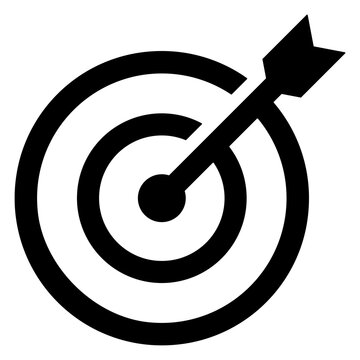 Target icon with an arrow. Business success and goal achievement image design. Transparent PNG background