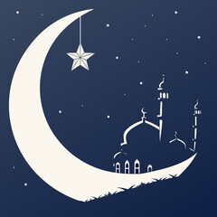 Ramadan crescent moon and mosque icon ©  Image Factory