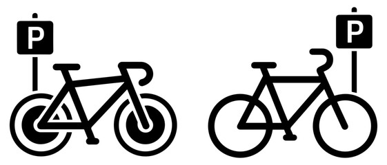 bicycle parking area icon vector illustration © graphixecho