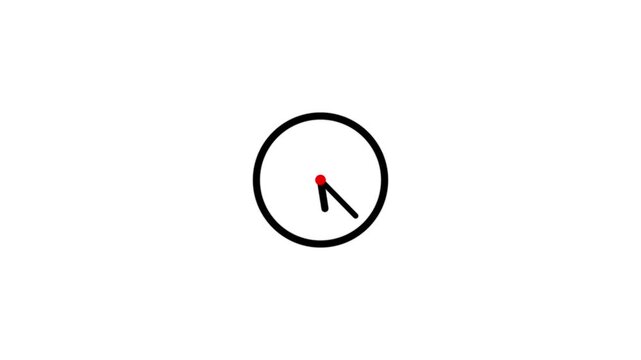 Digital clock icon watch Animated on a white background. wall clock icon, technology
