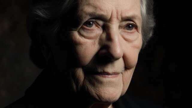 Portrait of a mysterious fifty year old woman