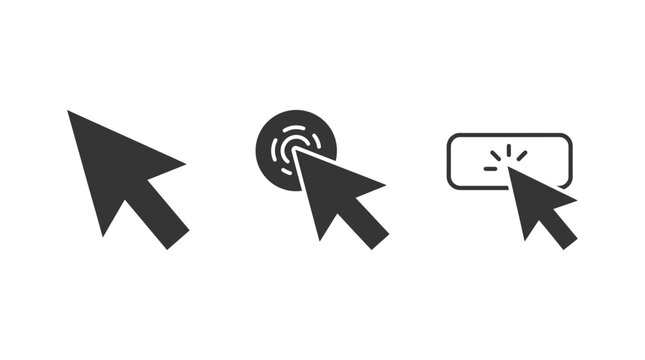Computer mouse cursors clicking icons.