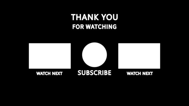 End screen theme. Simple animated end screen. thanks for watching subscribe like comment share. YouTube End Screen. End screen video template, channel. Social media.