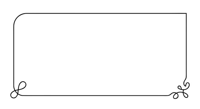 Thin single line frame 1pt clean rectangle various corner styles pattern