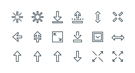 Fototapeta premium Set of Line Icons Arrows and Symbols for Web and UI Design