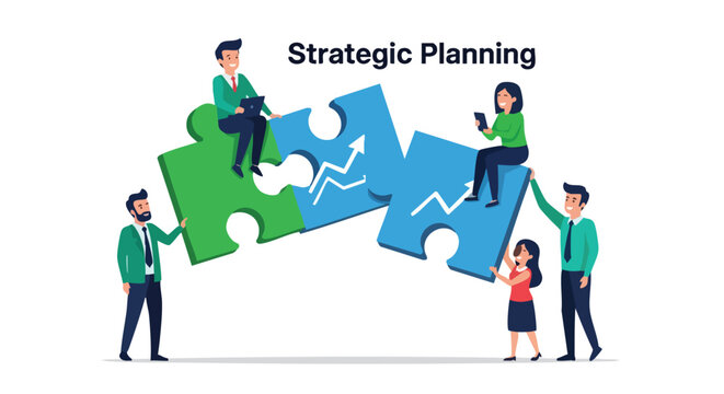 Agile B2B marketing team aligning corporate objectives through data-driven strategic planning and synergy