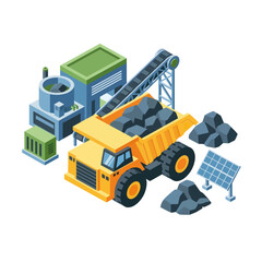 Large Yellow Mining Dump Truck Vehicle. © Sumirah