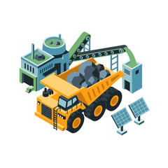 Large Yellow Mining Dump Truck Vehicle. © Sumirah