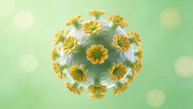 Viruslike sphere with flower patterns