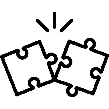Disconnected Puzzle thin line Icon, missing Piece, broken connection, 