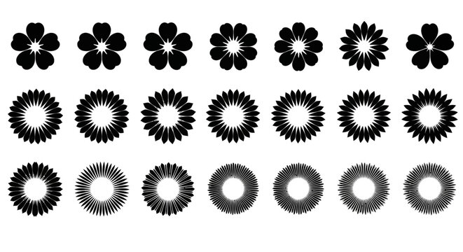 Gear icons, cogwheel symbols, mechanical elements, 20 black and gray graphics