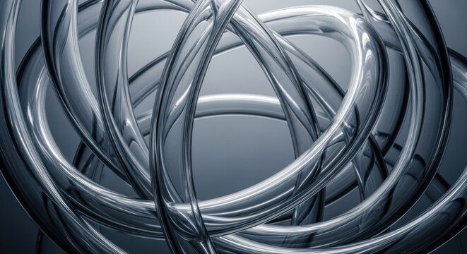 Abstract metallic torus loops intertwine