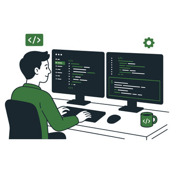 Coding illustration
Vector illustration on white background