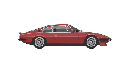 Fototapeta premium Red sports car side view.