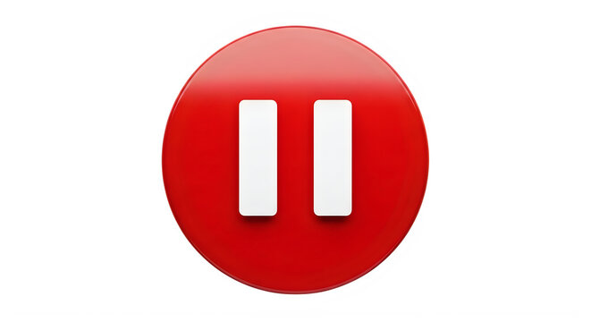 Red pause play button icon