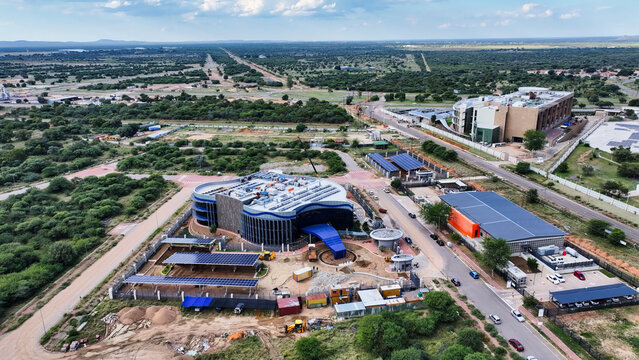 Aerial View of High Tech Commercial Development industrial zone in Gaborone Botswana