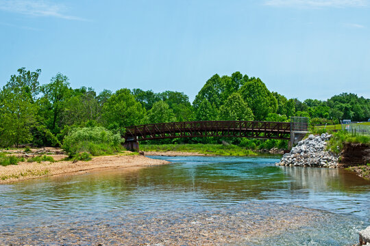 Scenic spring time bridge view