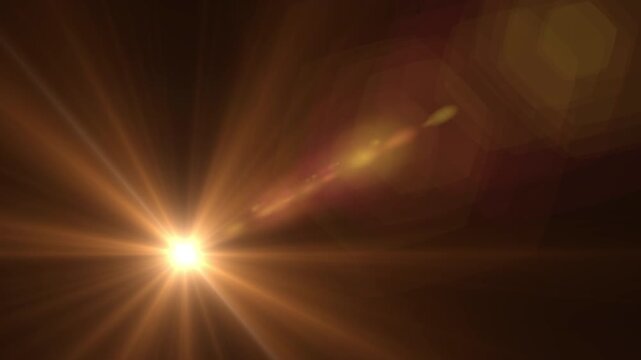 A realistic golden flash of sunlight with constantly moving rays. Ideal for layering sunny day images or hopeful light transitions.