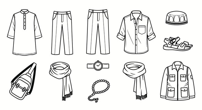 Modern Men's Casual Outfit and Islamic Fashion Accessories