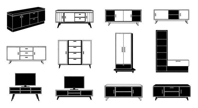 Modern Living Room Cabinets and TV Stand Furniture