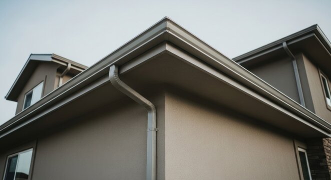 Residential structure corner with downspout system
