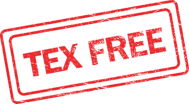  Tax free stamp in red color isolated on white background victor illustration