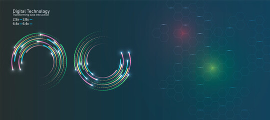 Abstract glowing futuristic technology design with light trails victor illustration © MD NUR MIA
