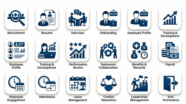 Human Resources Set icons for web