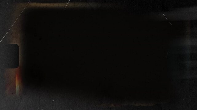 Vintage 8mm film frame overlay with light leaks and burnt edges. Professional Apple ProRes 4444 with alpha channel for realistic cinematic VFX, compositing, and retro video editing.