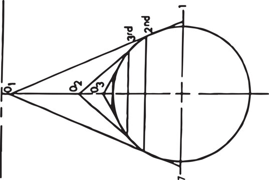 Mathematical Geometry Diagram of Circles and Tangent Lines