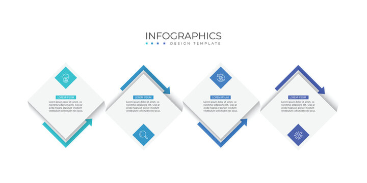 Vector Infographic label design template with icons and 4 options or steps. 
