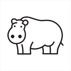 Obraz premium black vector hippo icon on white background.