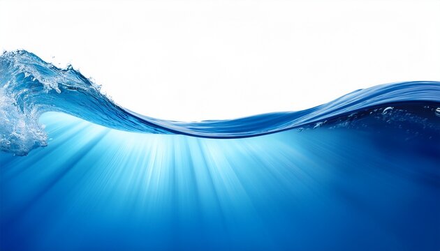ocean clear blue wave isolated on white background photo of soft sea water surface