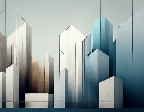 abstract city shapes makes modern urban concrete background with copy space