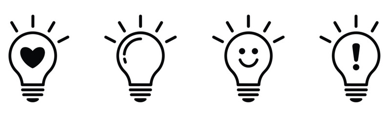 Illuminating Ideas: A cluster of innovative ideas symbolized by light bulbs. Creative thought, inspiration and innovation, idea illustration, concept of light bulb, bright idea. © Shuvo S