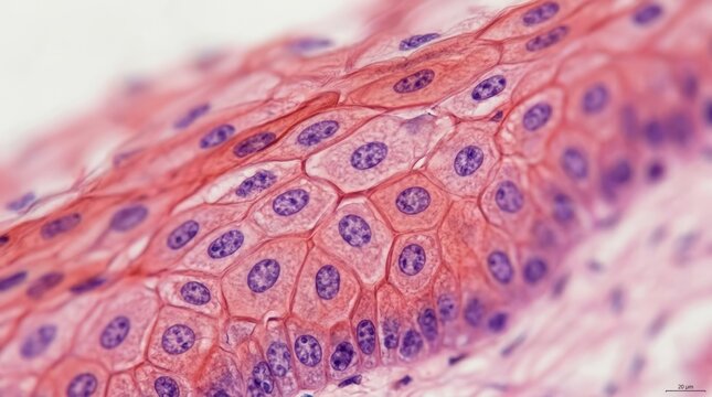 Microscopic View of Human Epithelial Tissue Cells