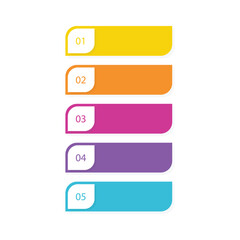 Fototapeta premium Colorful vector web banner with infographic buttons and design elements vector illustration on a white background