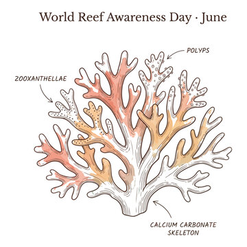 Coral Reef Illustration for World Ocean Day and Reef Awareness