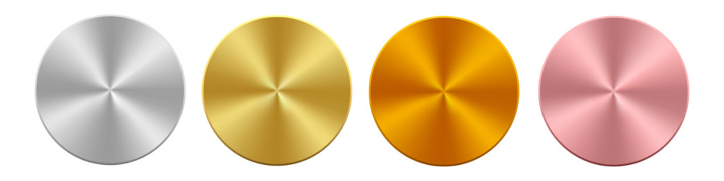 Premium metallic radial gradient circle set