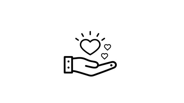 hand holding love heart shape donation concept isolated on white