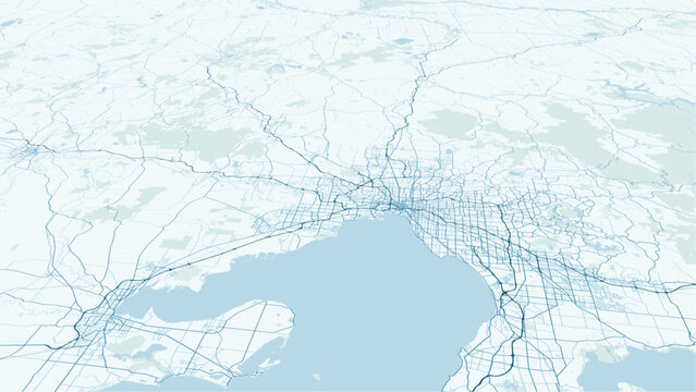 Modern minimalist vector map of Melbourne, Australia. High-quality scalable illustration of Melbourne city grid, Hoddle Grid, and Yarra River layout for posters and urban design.