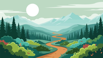 Serene mountain valley landscape with a winding orange river landscape mountains outdoors peaceful wilderness tranquil countryside environment beautiful © MST SUMAIYA