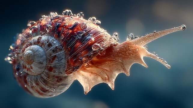 Macro photography of sea shell spiral pattern and glossy ridges wallpapers​