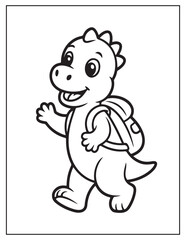 Fototapeta premium cute dinosaur coloring pages 